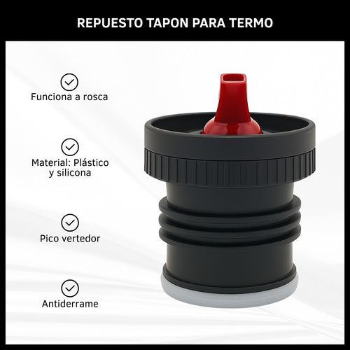 Tapon Para Termo Cebador Con Pico Vertedor Tapa Repuesto 