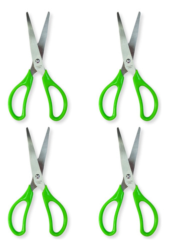 Tijera Escolar Acero Inoxidable Multifunción Pack 4 Unidades