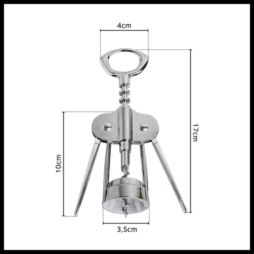 Sacacorcho Doble Aletas Mariposa Destapador Lata Giratorio