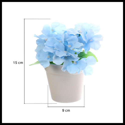 Planta Artificial Maceta De Plástico Hortensias Decoración