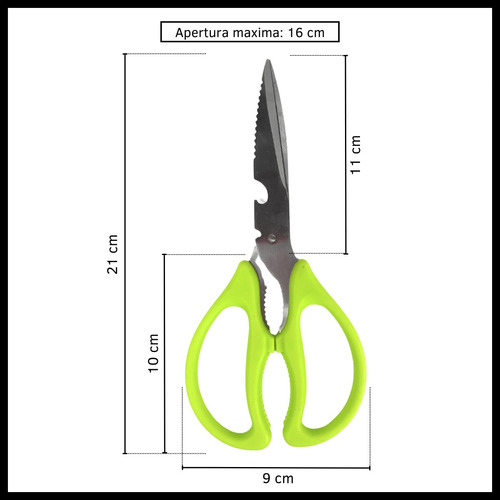 Tijera De Cocina Multifunción Acero Corta  Pollo Verduras   