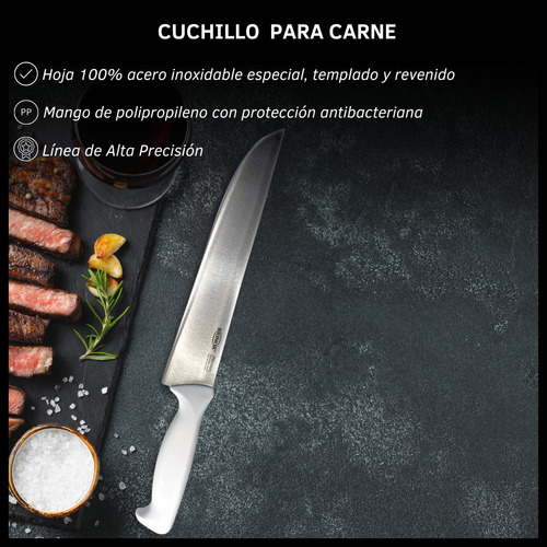 Cuchillo De Cocina Acero Inoxidable Mango Polipropileno 38cm
