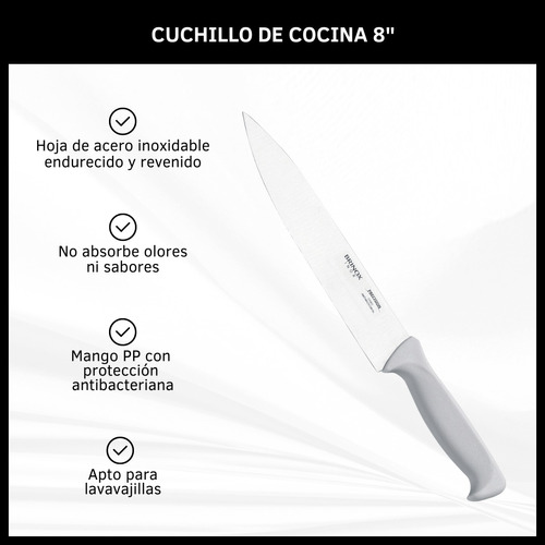 Cuchillo Chef De Acero Inoxidable Mango Polipropileno 32cm