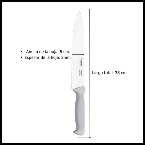 Cuchillo Chef De Acero Inoxidable Mango Polipropileno 32cm