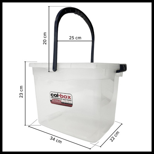 Caja Organizadora Plástica Megacol Box Colombraro 10 Litros