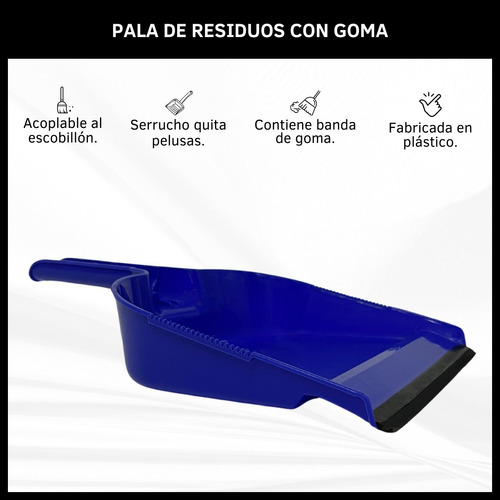 PALA PLÁSTICA DE RESIDUOS CON BANDA DE GOMA