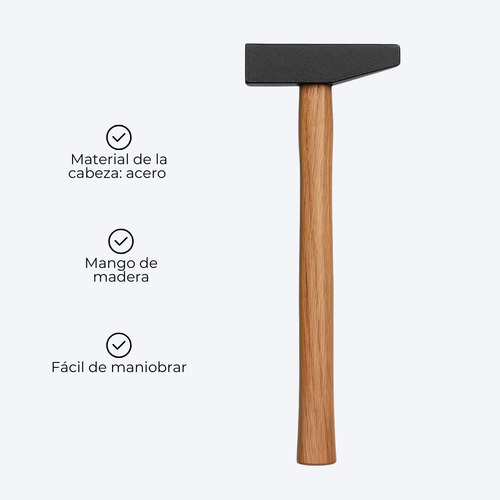 Martillo Mecánico Carpintero Cabo De Madera 130 Grs Chico 