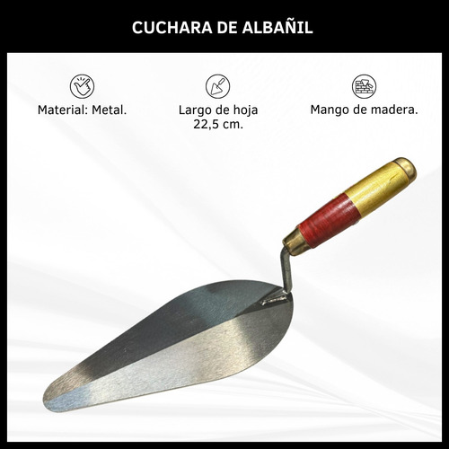 Cuchara De Albañil Forjada Grande 