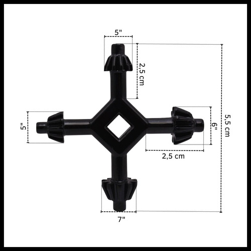 Llave Para Mandril Para Taladro 4 En 1 Punta Universal Cruz 