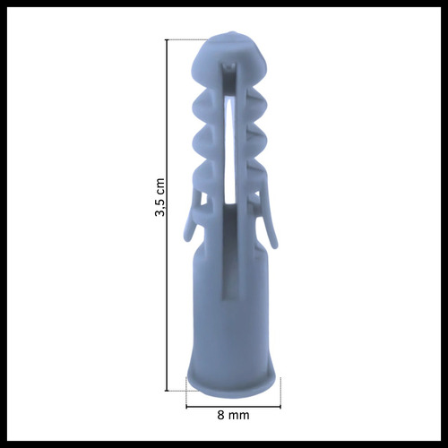 Tarugos Con Tope Para Pared De 8mm En Caja X200 Unidades