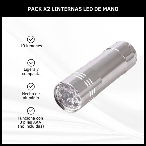 Linterna Led Light De Mano Tamaño Chico Con Luz Blanca 