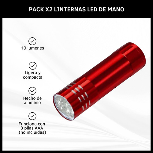 Linterna Led Light De Mano Tamaño Chico Con Luz Blanca 