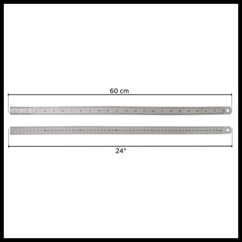 Regla Pie Metálica Acero Inoxidable 60cm 24 Pulgadas Cover