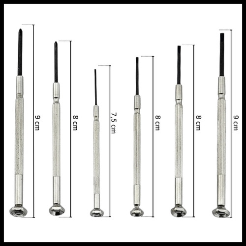Set Destornilladores De Precisión Tamañochico X6 Inoxidables