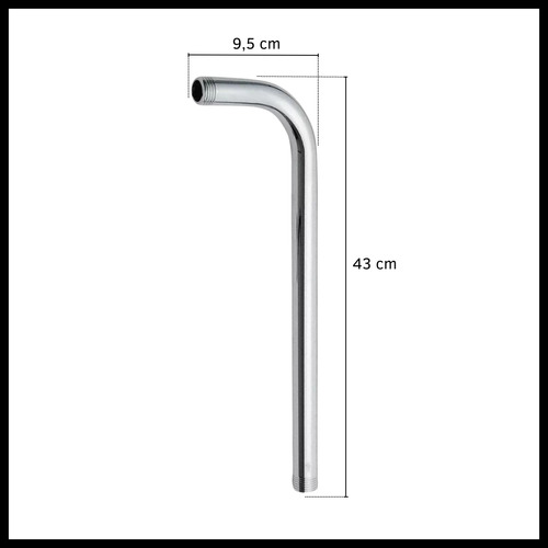 Brazo De Ducha Acero Inoxidable 50cm Grifería 18,7 Mm Baño