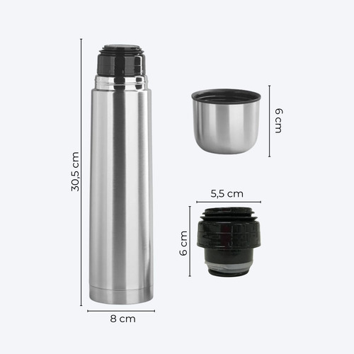 Termo Oryx  1 Litro Acero Inoxidable Bala Tapa Push Th-05s