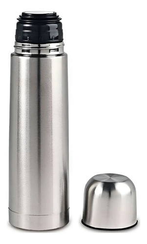 Termo 500ml Bala Acero Inoxidable Tapón Push Cover Sunlight Plateado