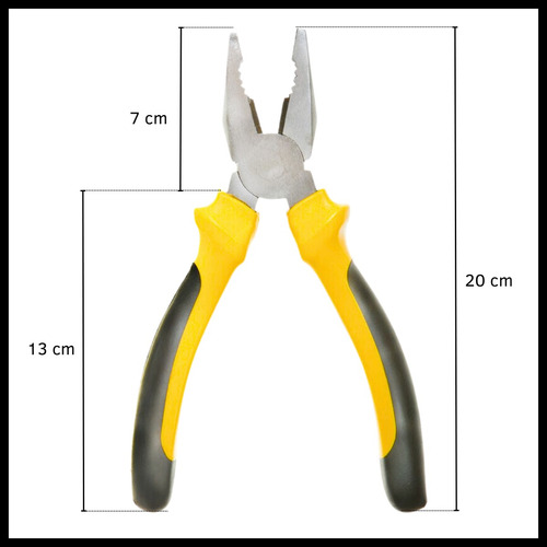 Pinza Universal 8 Pulgadas Mango Ergonómico Amarillo Y Negro