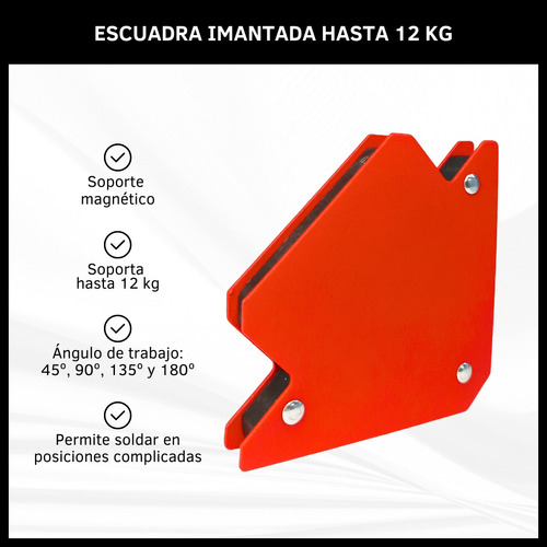 Escuadra Magnetica Soporte Soldador Hasta 12 Kg 3 Pulgadas