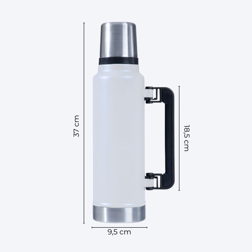 Termo Acero Inoxidable 1,3 Litros Tapón Cebador Frío Calor