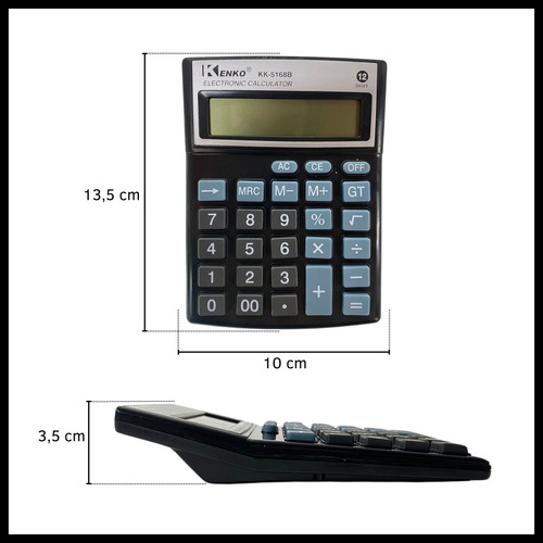 Calculadora Electrónica 12 Dígitos Display Oficina Escolar