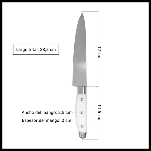 Cuchillo De Cocina Acero Inoxidable Y Mango Pp 7 Pulgadas