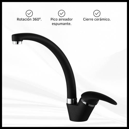 Grifería Canilla Monocomando Para Mesada Cocina Pico Cisne 