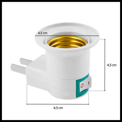 Adaptador Portalampara Foco E27 Con Boton Interruptor Luz 