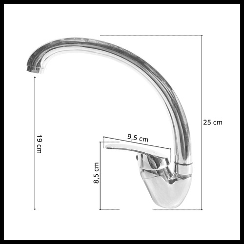 Canilla Grifería Monocomando Cuello De Cisne Cromada Cocina