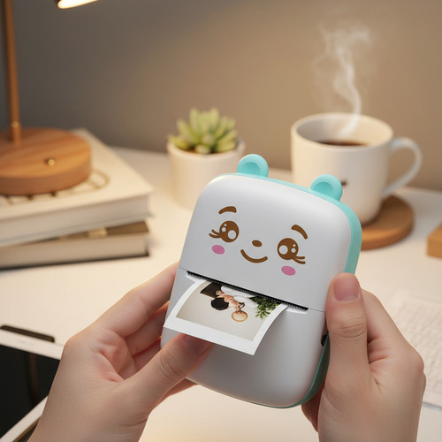 Mini Impresora Térmica Bluetooth Recargable Portátil Gatito