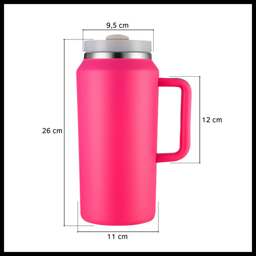 Vaso Térmico 1.9 Litros Con Manija Acero Inoxidable Sorbete