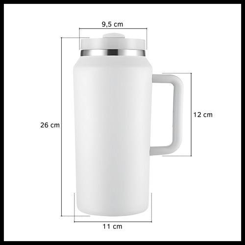 Vaso Térmico 1.9 Litros Con Manija Acero Inoxidable Sorbete