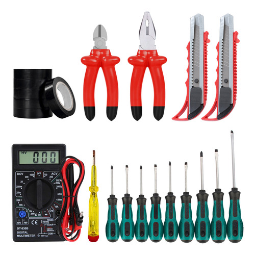 Set Kit Juego De Herramientas Manuales Combo Electricista