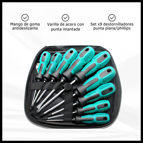 Set Kit Juego De Herramientas Manuales Combo Electricista