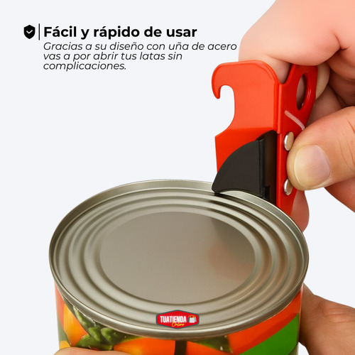 Abrelatas Uña Acero Con Destapador De Botellas 