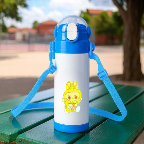 Botella Infantil Acero Inoxidable 500ml Con Correa Sorbete