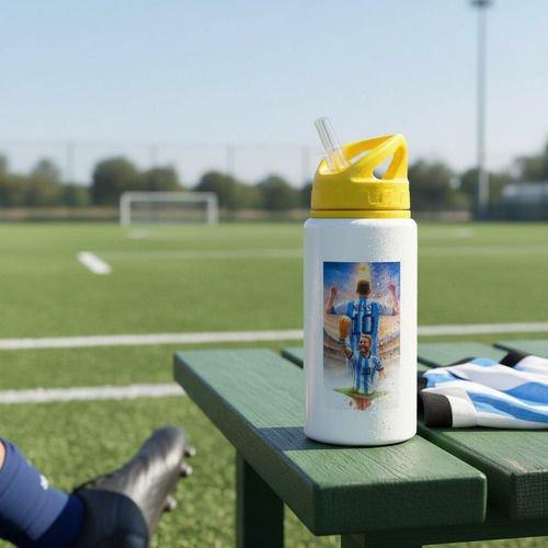 Botella De Agua Deportiva Infantil Aluminio 350ml Futbol