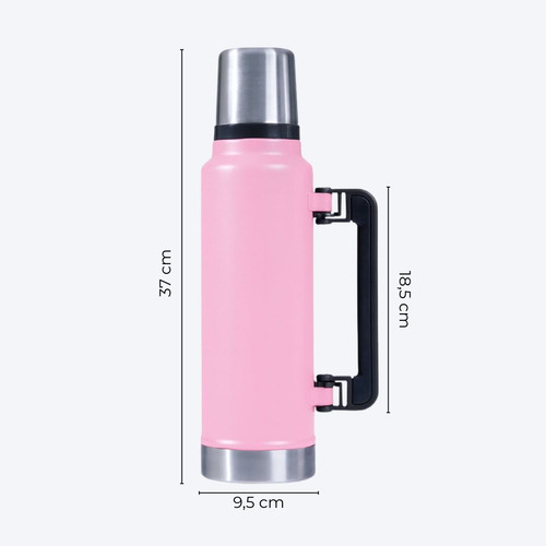 Termo Acero Inoxidable 1,3 Litros Tapón Cebador Frío Calor