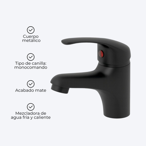 Grifería Canilla Corta Monocomando Cromada Lavatorio Baño