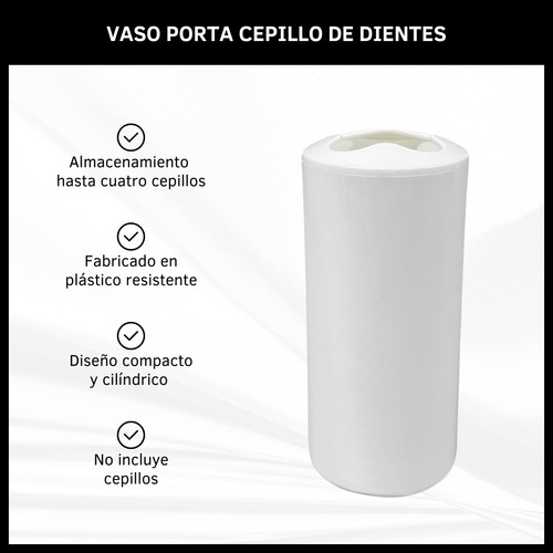 Vaso Porta Cepillo De Dientes Para Baño Deco Contenedor