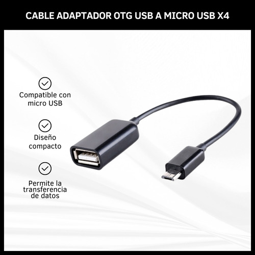 Cable Adaptador Otg Usb A Micro Usb Tablet Celulares Teclado