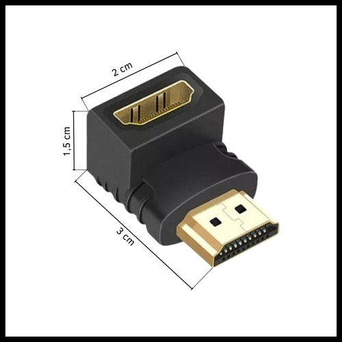 Adaptador Hdmi  Macho A Hdmi Hembra Codo De 90º Ficha Dinax 