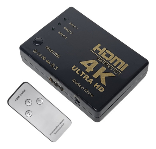 Switch Selector Hdmi 3x1 Pc Televisor Dvd Ps3 Definición 4k 