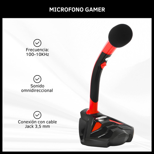 Micrófono Gamer Para Pc Omnidireccional  Reduccion De Ruido 