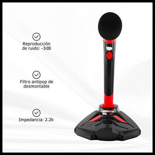 Micrófono Gamer Para Pc Omnidireccional  Reduccion De Ruido 