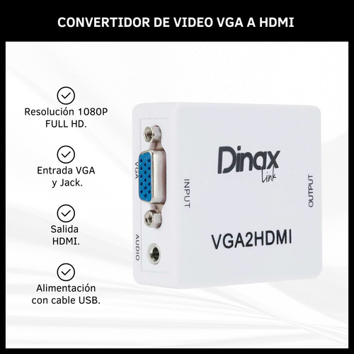 Conversor Vga A Hdmi Adaptador Convertidor Video Y Audio