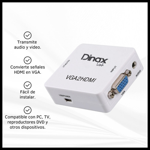 Conversor Vga A Hdmi Adaptador Convertidor Video Y Audio