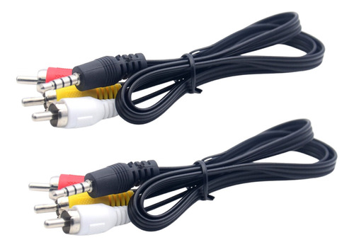 Cable Adaptador De Audio 3,5mm Auxiliar A 3 Rca 1.5 Metros 