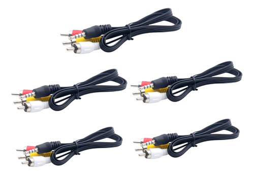 Cable Adaptador De Audio 3,5mm Auxiliar A 3 Rca 3 Metros    