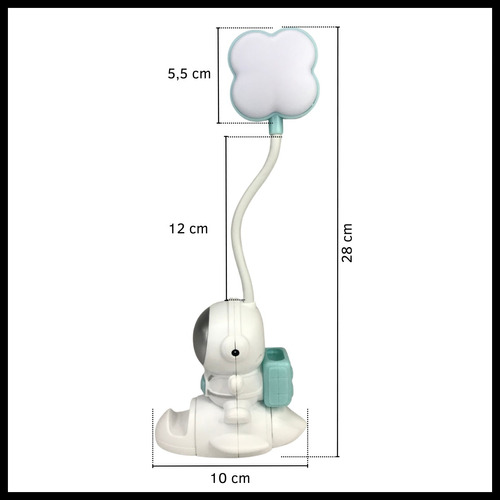 Velador Lampara Led Multiuso Astronauta Sentado Recargable